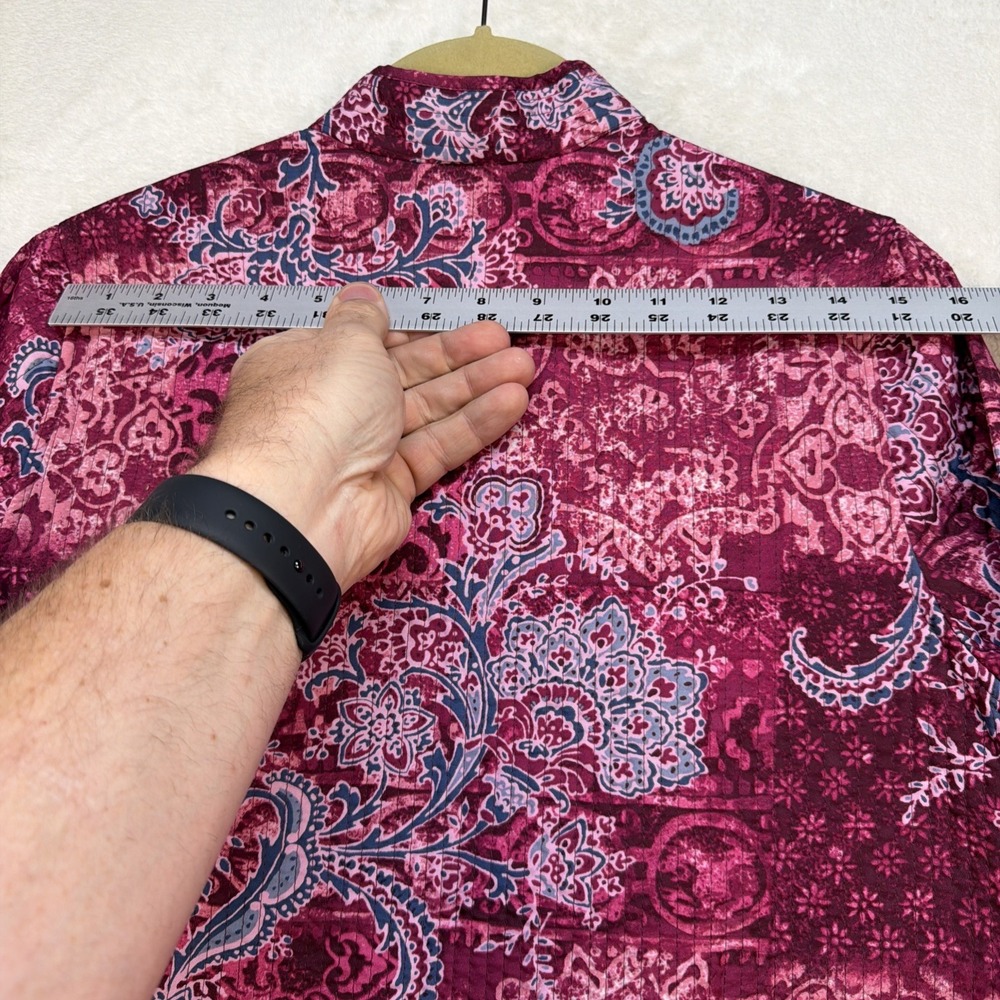 Coldwater Creek Quilted Jacket Women's XS Paisley Patchwork Zip Pink Blue - Picture 9 of 11